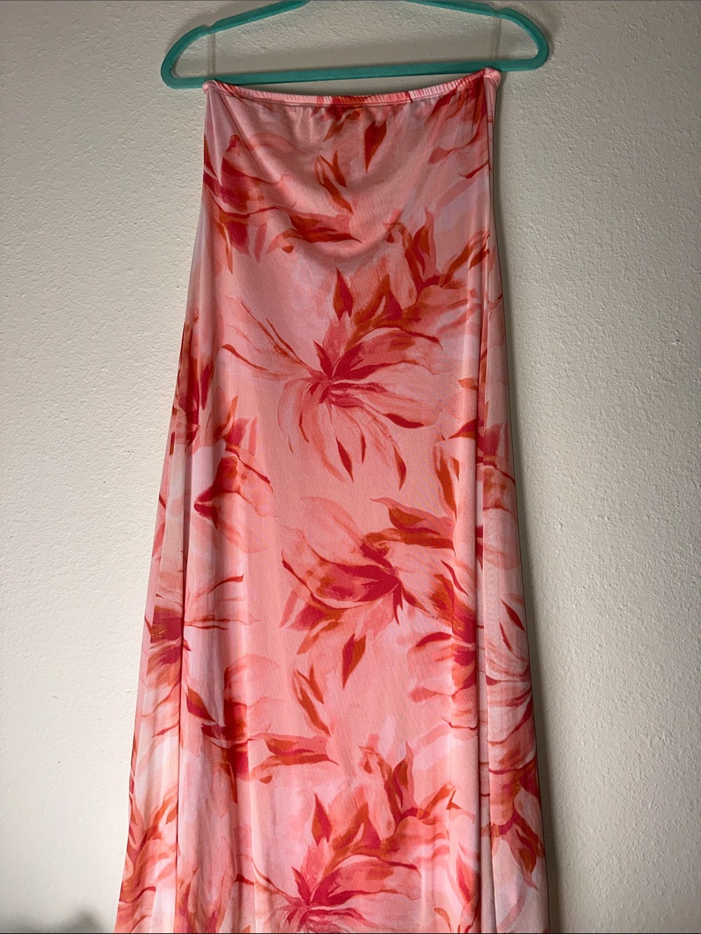 See You Monday Pink and Coral Floral A-Line Skirt